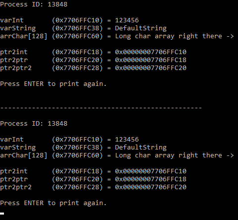 VarInMem - Exercise to learn to read process memory